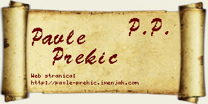 Pavle Prekić vizit kartica